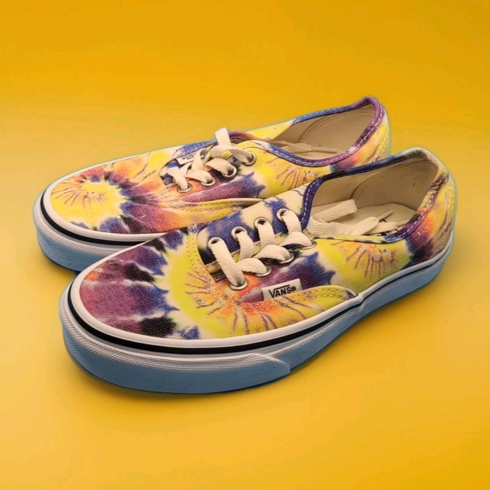 VANS Authentic Tie Dye Canvas rainbow Sneakers Shoes‎ skateboard Men 5.5 Women 7